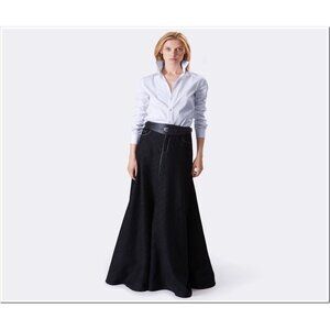NWt $1890 Ralph Lauren Collection Japanese Raw Elsie Denim Maxi Skirt Black Deni